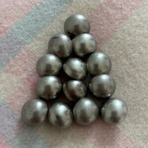 Lot of 13 Silver Round shank style metal buttons